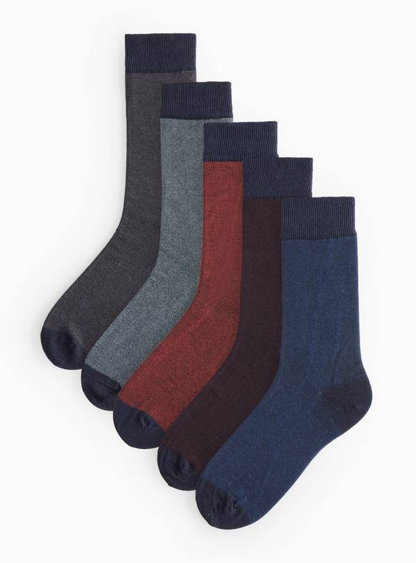 Birdseye Ankle Socks 5 Pack 6-8.5
